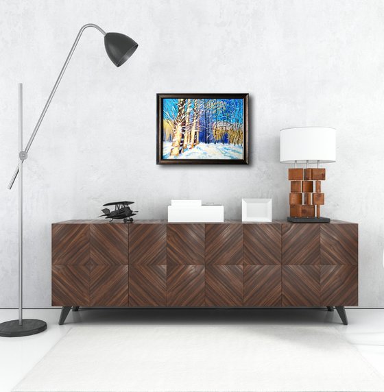 Poplars on a sunny winter day