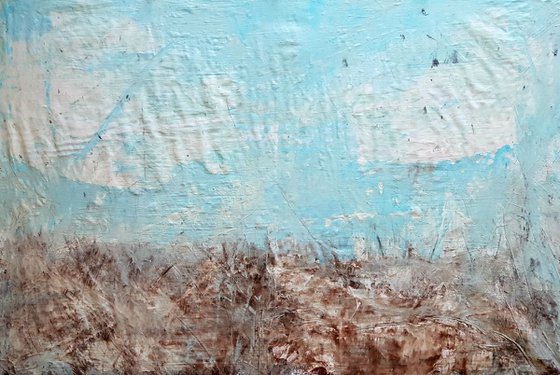 Senza Titolo 189 - abstract landscape - 90 x 60 x 2,50 cm - ready to hang - acrylic painting on stretched canvas