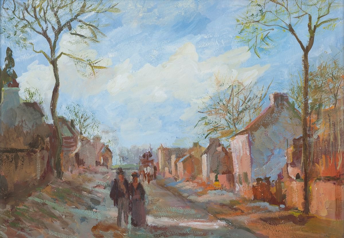 A Road in Louveciennes. Copy after C.Pissarro. by Alexandra Batyaeva