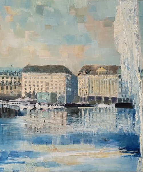Hamburg Binnenalster Alsterfontäne by Kathrin Flöge