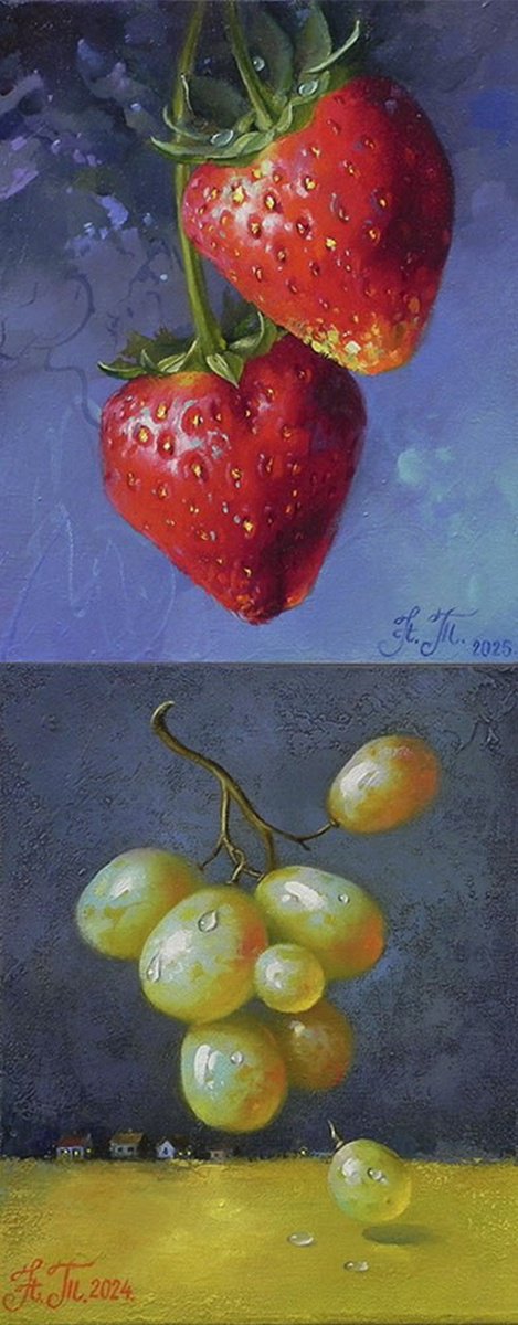 - Fruit Duo - ? (Diptych) By Tetiana Novikova, 8 X 20, Artwork For Sale On Artfinder