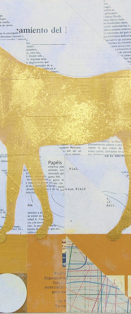 Collage_45_40x40 cm_Golden horse by Manel Villalonga