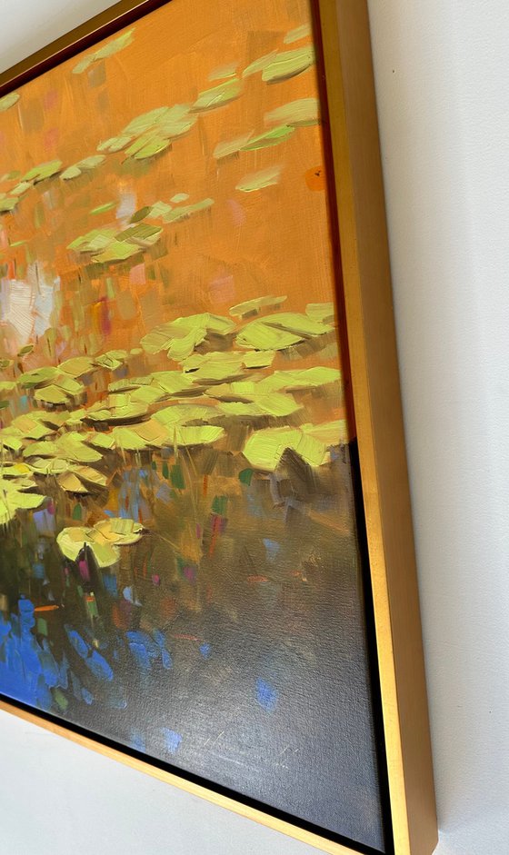 Waterlilies, Original Oil painting, Handmade artwork, One of a kind