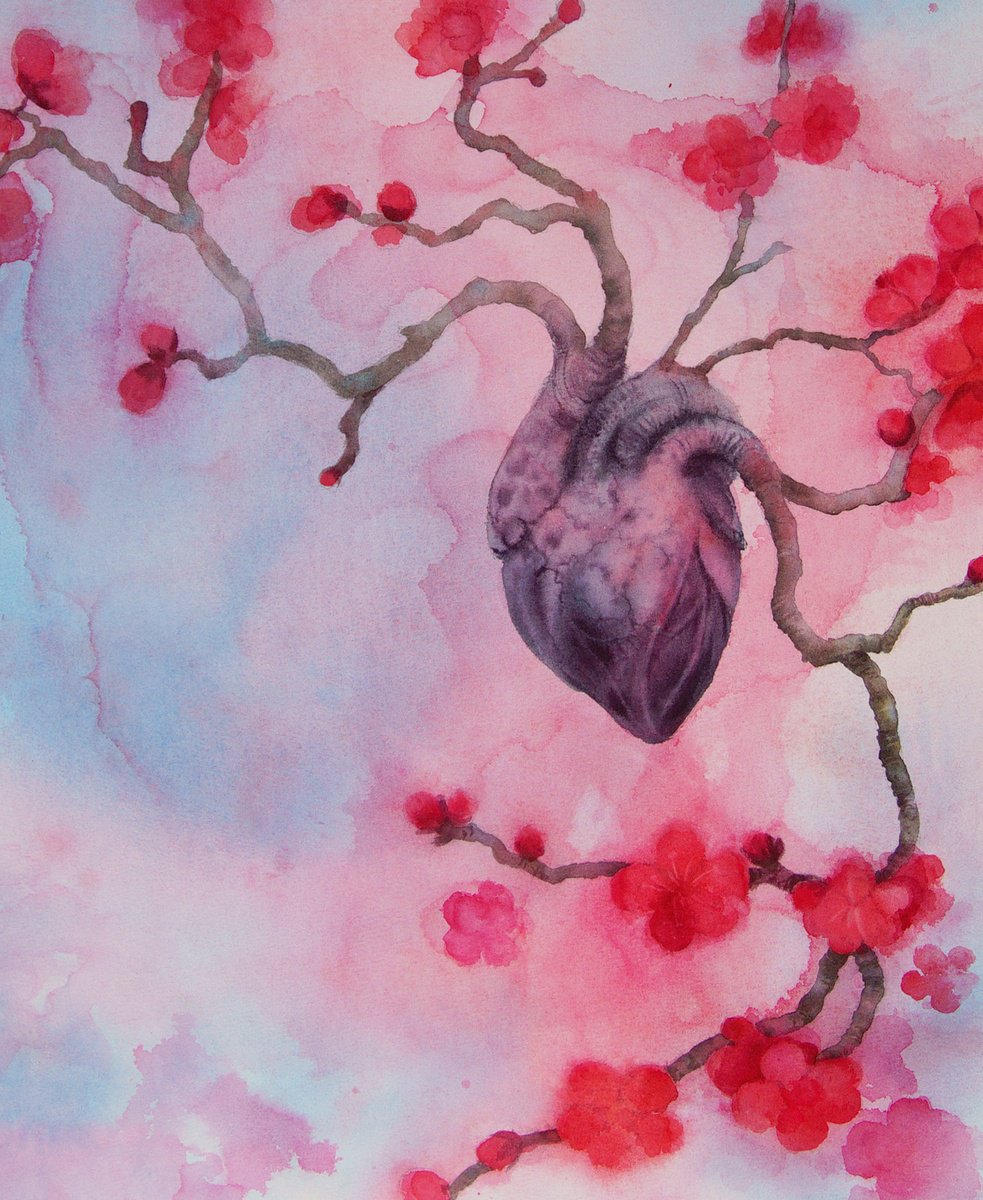 You Make My Heart Bloom - Valentines Day - Couple Gift by Olga Beliaeva Watercolour