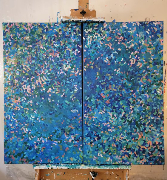 PAIR- Floating on the Surface I & II.32 x 18” = 32 x 36"