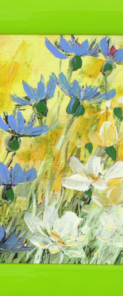 Cornflowers in the garden by Margaret Raven