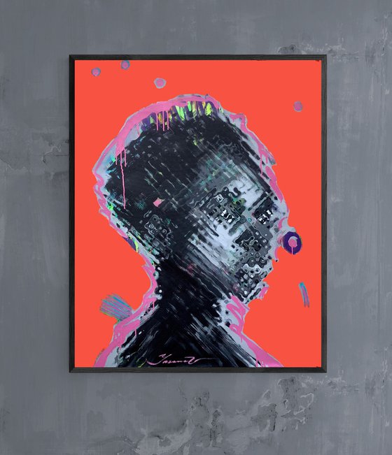 Big bright portrait - "Black queen" - Pop Art - Portrait - Contemporary art