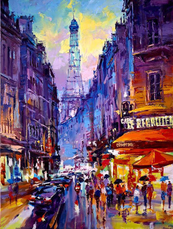 Cafe Beneath the Eiffel Glow