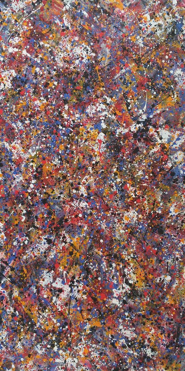 Modern J. Pollock style acrylic by M.Y. by Max Yaskin