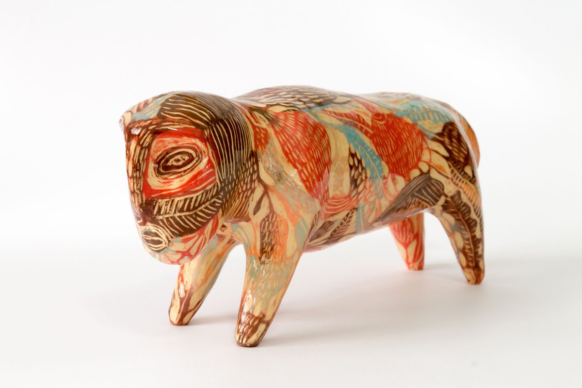 Naive Clay Sculpture , Beast By Yuliia Dunaieva, 9 X 4, Artwork For Sale On Artfinder