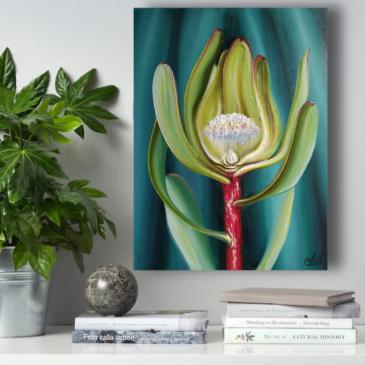 Impressionistic Botanical Oil Painting By Anna Shabalova, 12 X 16, Little Cloud, Original Artwork
