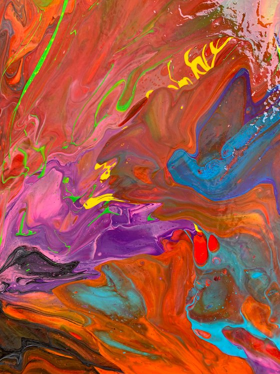 More Than a Feeling - LARGE, VIBRANT, COLOURED ABSTRACT ART – EXPRESSIONS OF ENERGY AND LIGHT. READY TO HANG!