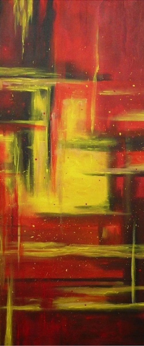 Snug In Yellow (Large, 100x100cm) by Kalpana Soanes