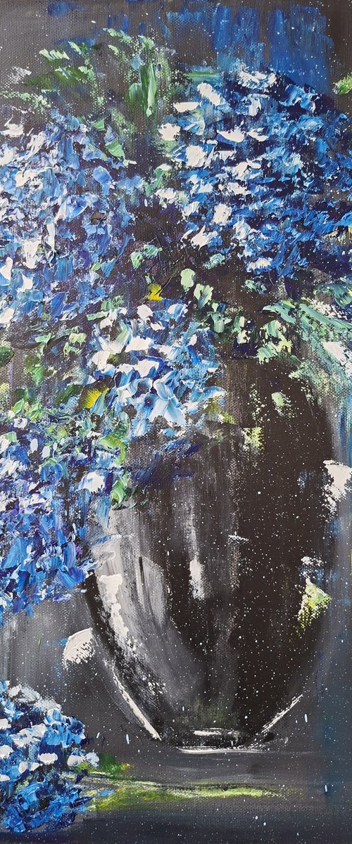 Midnight Hydrangeas by Nataliia Plakhotnyk