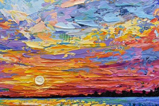 impasto painting sunset