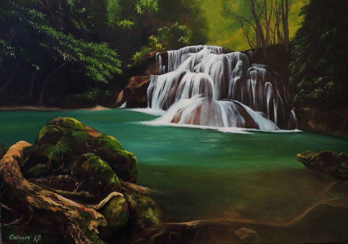 Lost waterfall in the jungle by Kakajan Charyyev