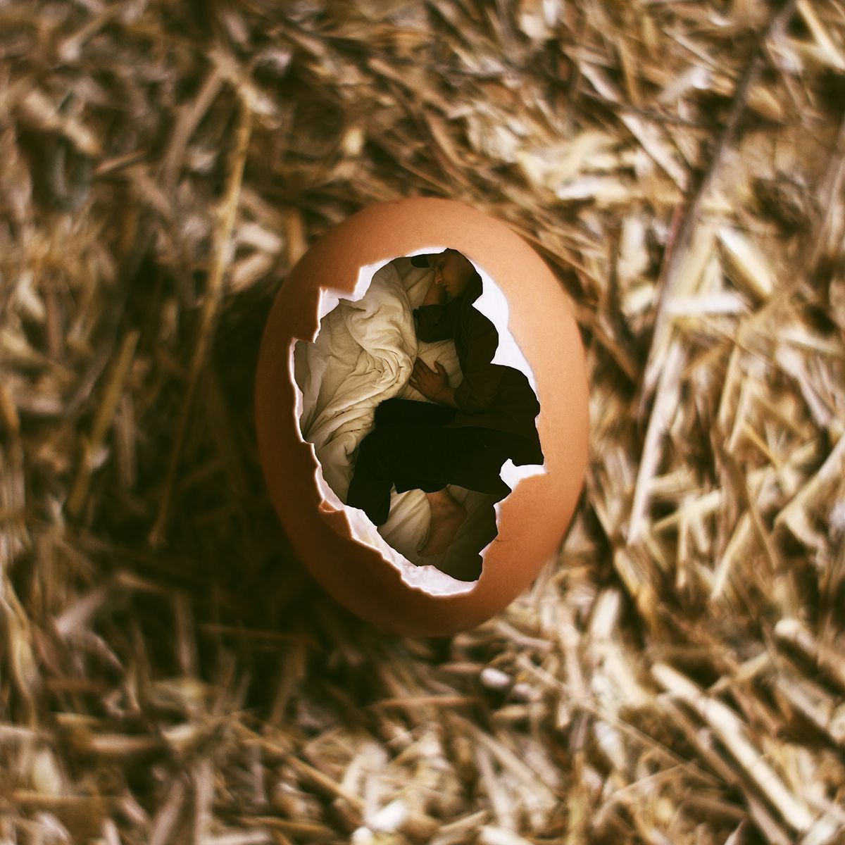 Surrealistic Abstract Photograph By Achraf Baznani, 13 X 13, The Island Of Solitude, Original Artwork