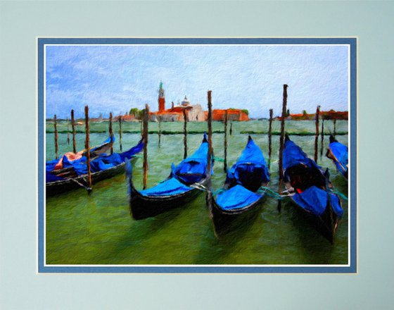 Venice Gondolas digital art.