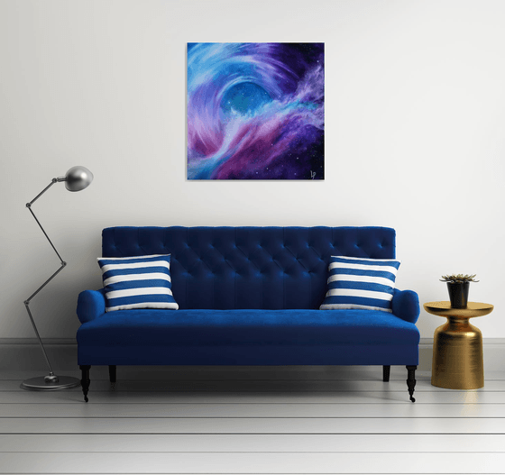 Cosmic Surge - Finger-painted Space, SciArt