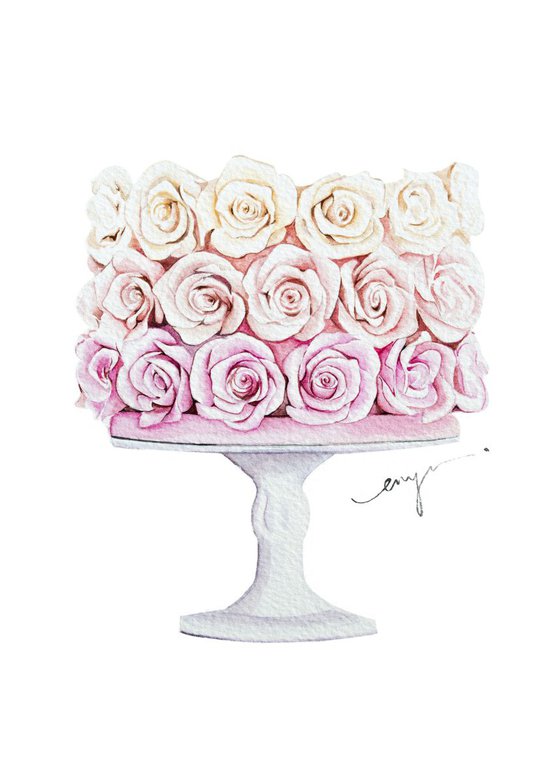 Ombré Roses cake