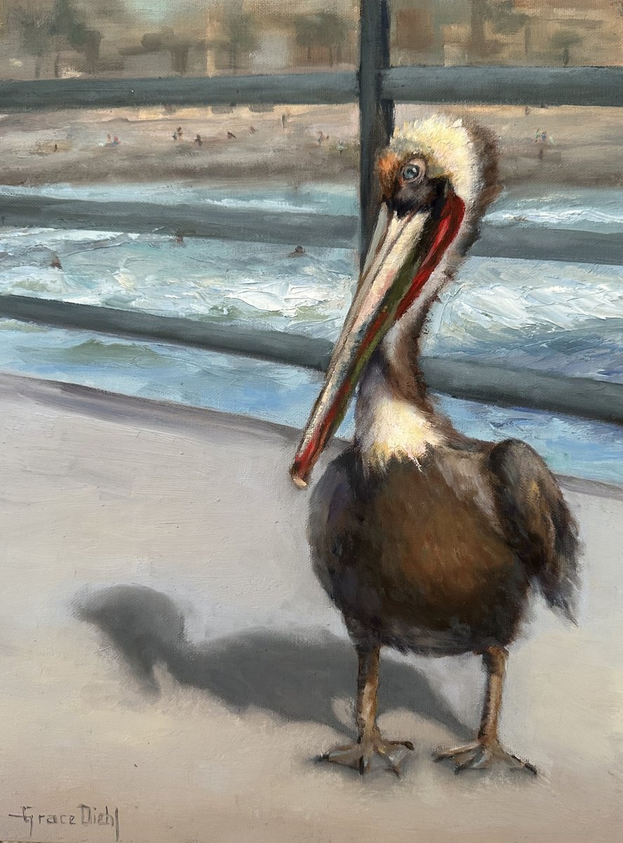 Impressionistic Animal Oil Painting By Grace Diehl, 9 X 12, Handsome Guy, Original Artwork