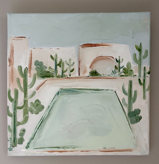Desert cactus swimming pool