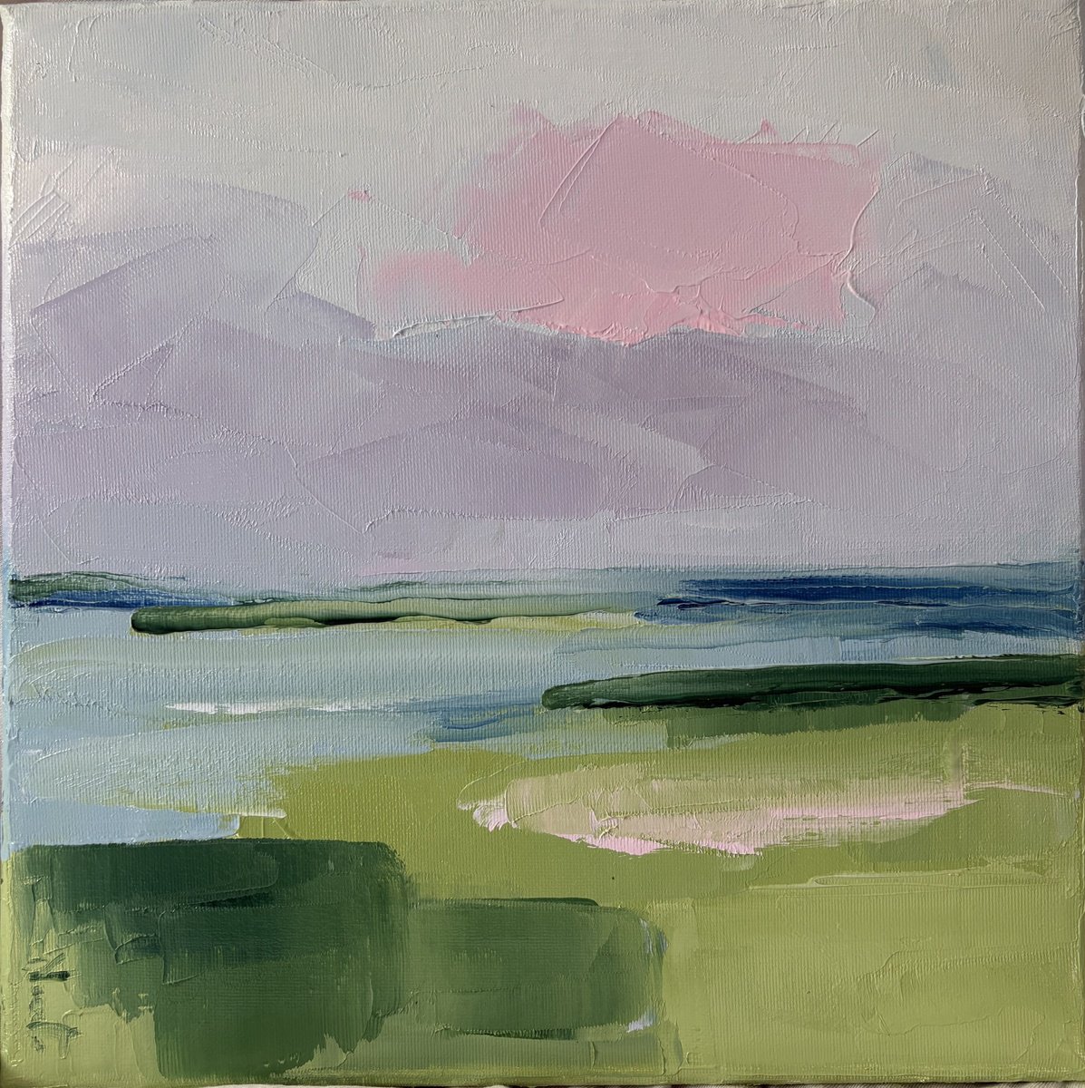 Expressive Oil Painting , Whispers Of The Horizon By Daniela Nocito, 12 X 12, Artwork For Sale On Artfinder
