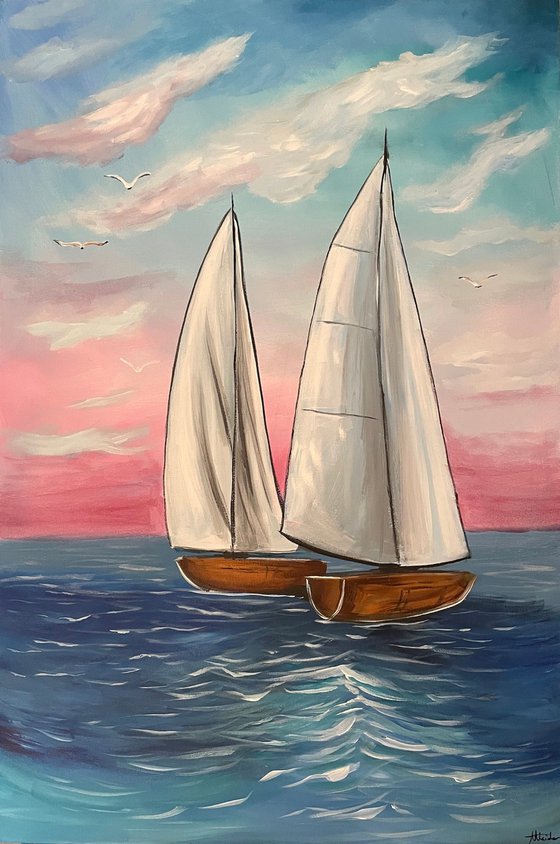 Pink Sunset Sails