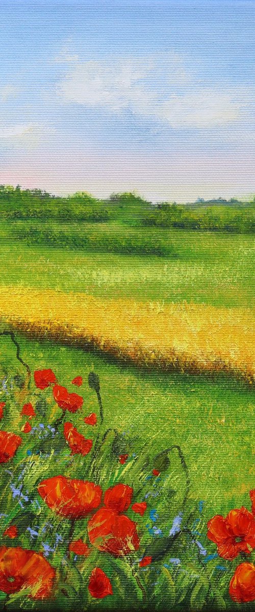 Red poppies field by Ludmilla Ukrow