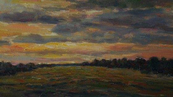 The Beautiful Sunset - sky landscape painting