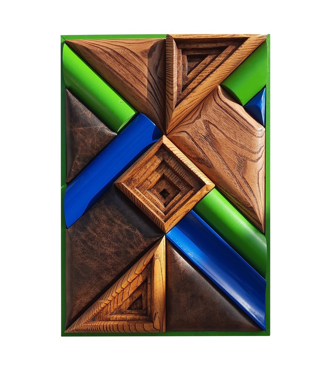 Geometric Abstract Relief By George Troyanov, 12 X 19, Connection, Original Artwork