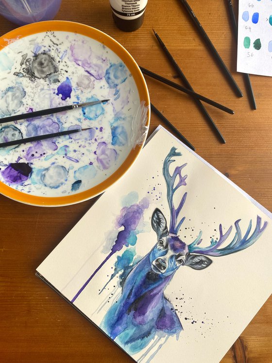 Colourful Deer Painting