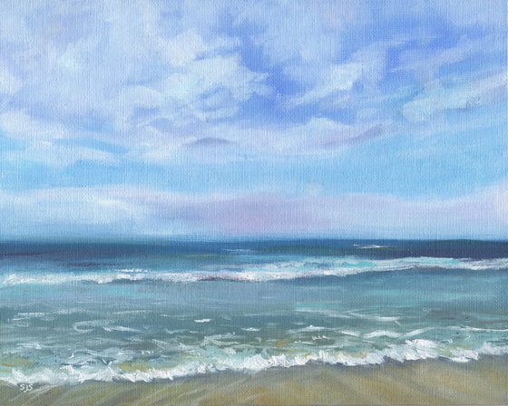 Beach Day - Oil Study, Cornwall