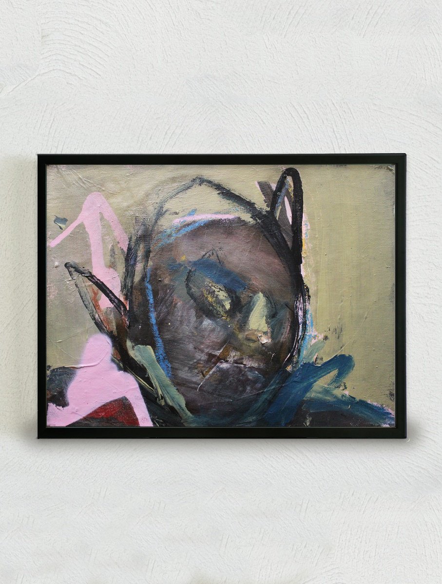 Expressive Portrait Oil Painting By Milos Hronec, 14 X 11", Personality Vii, Original Artwork