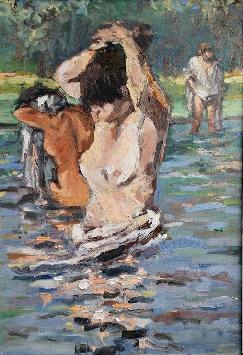 Women at the river by Sebastian Beianu
