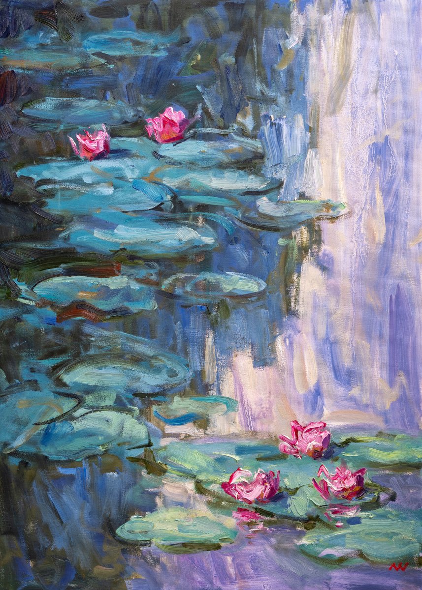 Expressive Landscape Oil Painting By Vasyl Moldavchuk, 20 X 28", Reflections, Original Artwork