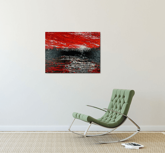 Red abstract landscape