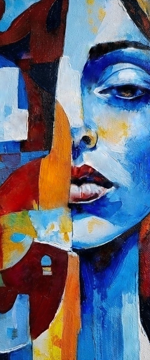 "A World Away" - Contemporary Female Portrait by Helena Wierzbicki