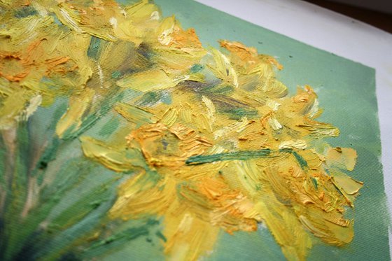 Daffodils in a vase / 11 x 16 inch /  ORIGINAL PAINTING