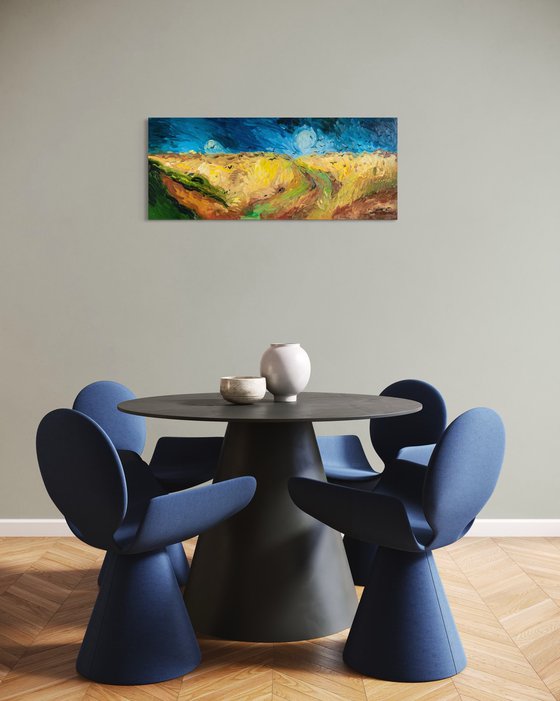Wheat Field with Crows