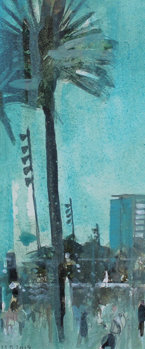 The promenade at Barcelonetta by Julian Sutherland-Beatson