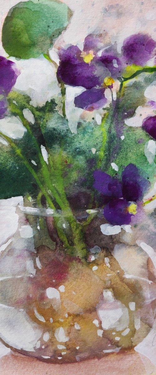Forget Me Nots - watercolour study by Ayna Paisley