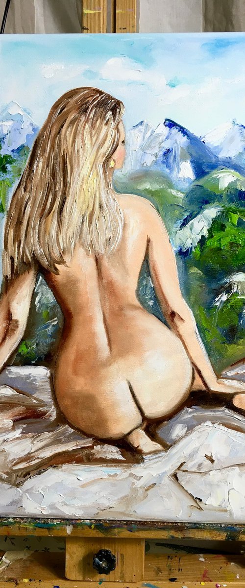 Nude and mountains by Olga Koval