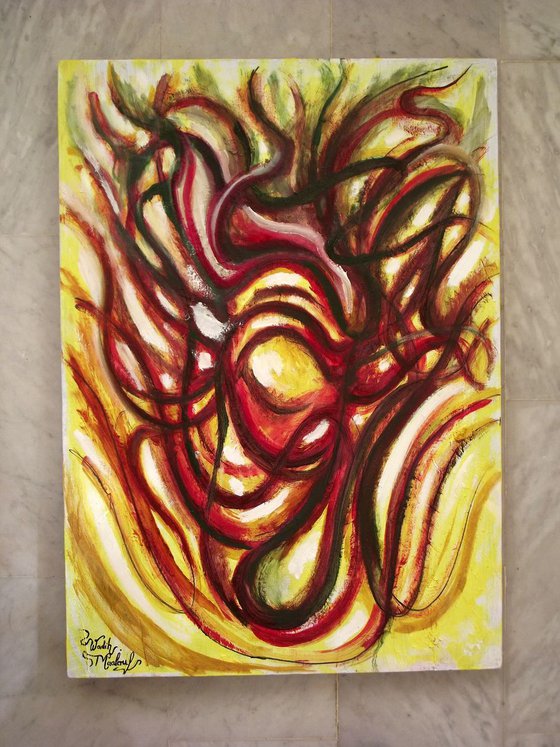 VIBRATIONS OF JOY - Abstract Oil painting (50x70cm)