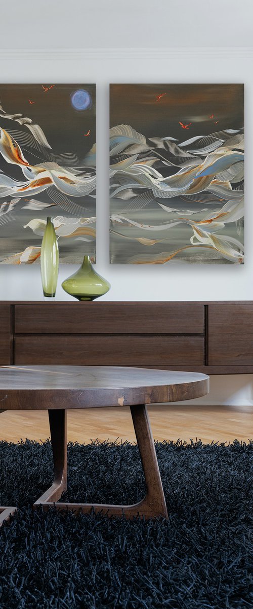 Candrakala Diptych by Novi Lim