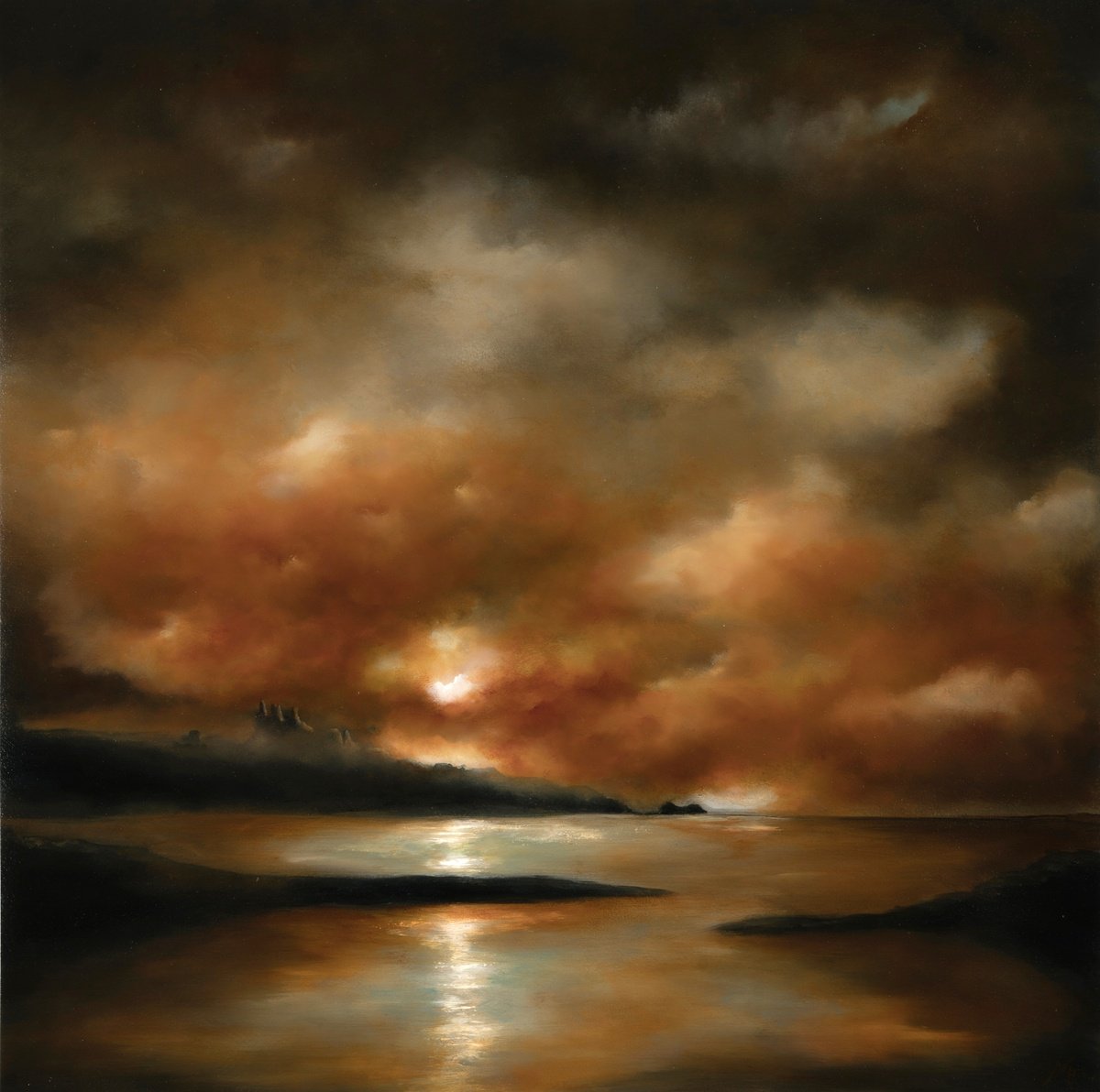 Storm Sunset, Tantallon Castle, Scotland By Rolf Marriott, 25 X 25, Artwork For Sale On Artfinder