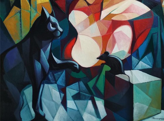 Game(60x80cm,  oil painting, ready to hang)
