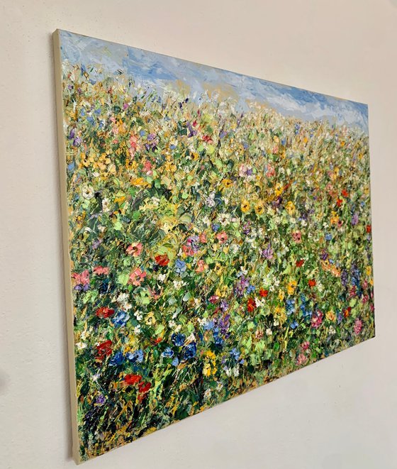Colorful flowers field