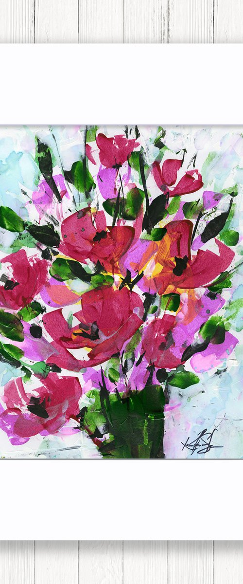 Blooms Of Joy 18 - Vase Of Flowers Painting by Kathy Morton Stanion by Kathy Morton Stanion