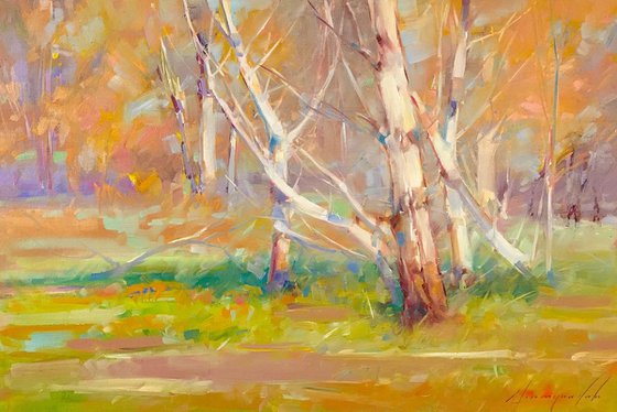 Fall, Landscape, Original oil painting, One of a kind Signed